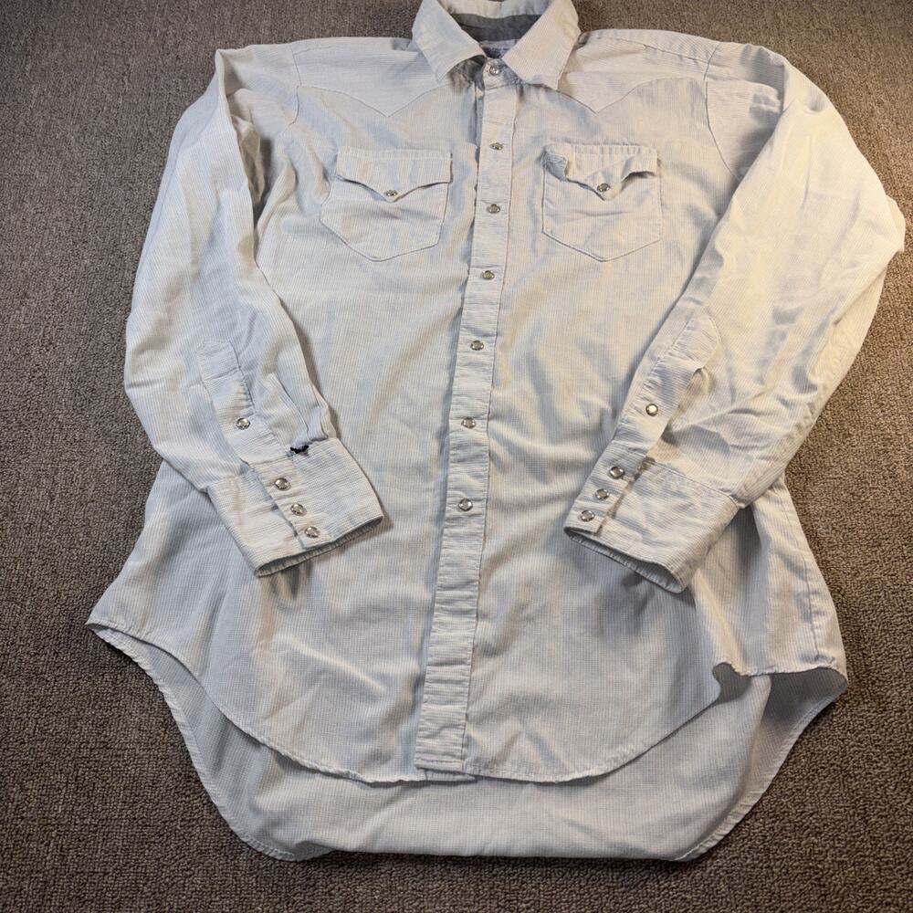 Vintage Men’s Rockmount Pearl Snap Shirt Long Sleeve Gray 70s/80s USA